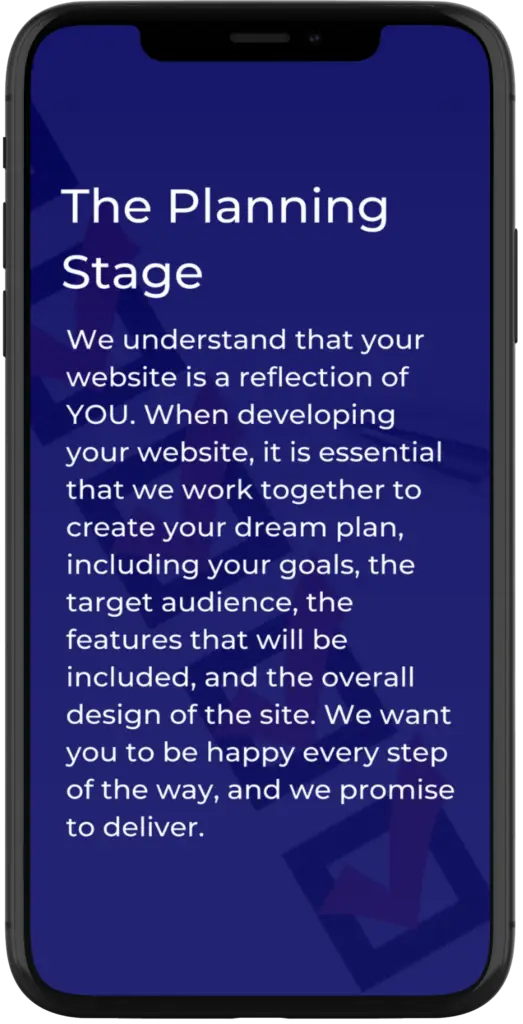 the planning stage iphone mockup - mobile